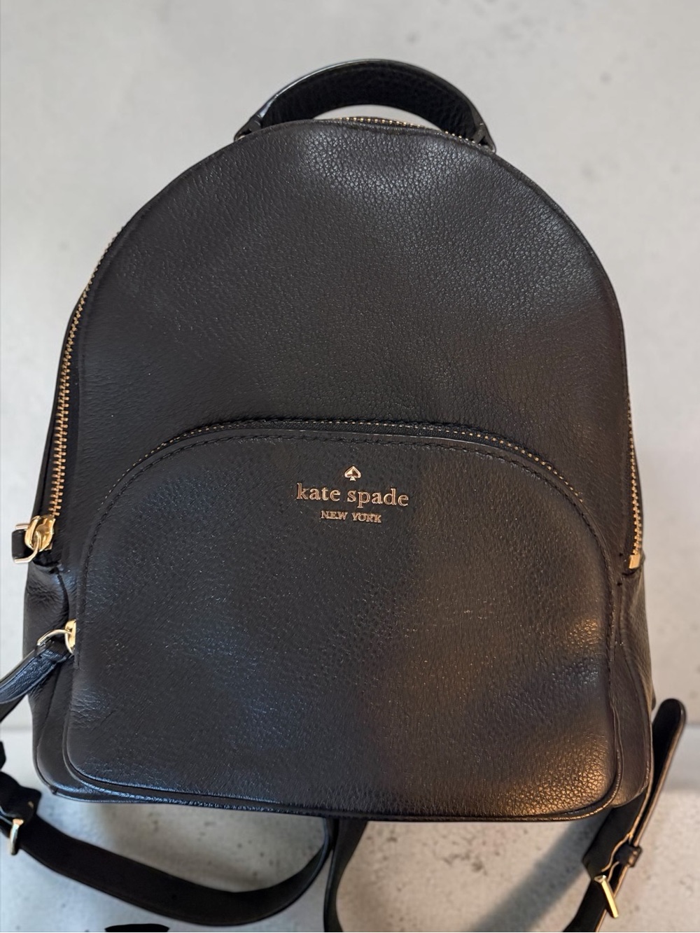 kate spade pebble leather mini backpack with gold logo